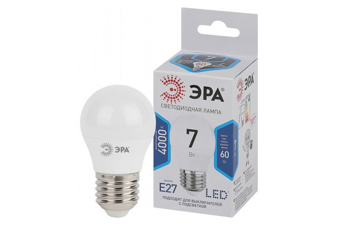 LED lamp ERA Std led P45-7W-840-E27 7W, E27, Neutral light