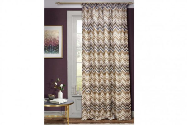 Curtain Groza 146x270 cm, 1 piece, color brown, beige, gray