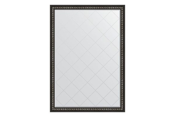 Wall mirror with engraving in a baguette frame EVOFORM BY 4483 black artdeco 130x185 cm