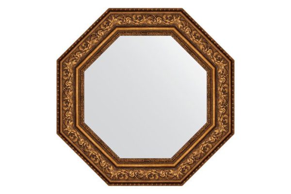 Wall mirror in a baguette frame EVOFORM Octagon BY 3857, aged bronze vignette 70.6x70.6 cm