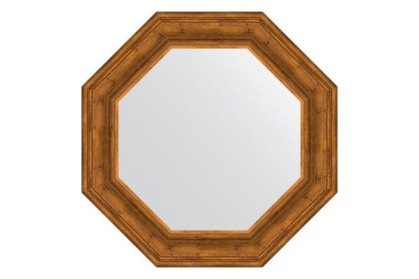 Wall mirror in a molding frame EVOFORM Octagon BY 3824, etched bronze 69.2x69.2 cm
