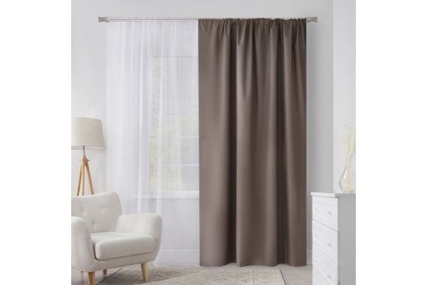 Ribbon curtain MICASA Noemi 200x275 cm, 1 piece, coffee color