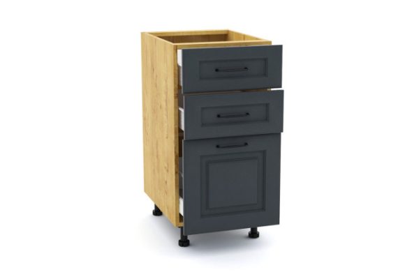 Set of Marengo floor cabinet fronts with 3 drawers 40x72 cm, Marengo color