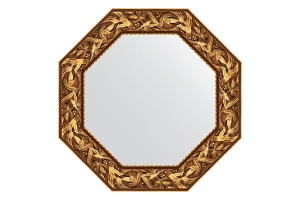 Wall mirror in a baguette frame EVOFORM Octagon BY 3830, Byzantium gold 68.8x68.8 cm