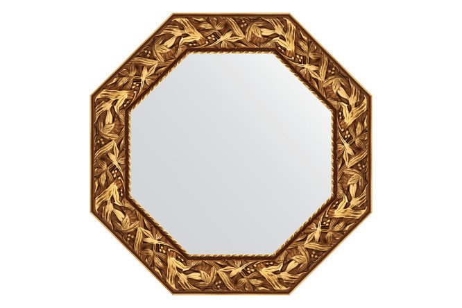 Wall mirror in a baguette frame EVOFORM Octagon BY 3830, Byzantium gold 68.8x68.8 cm