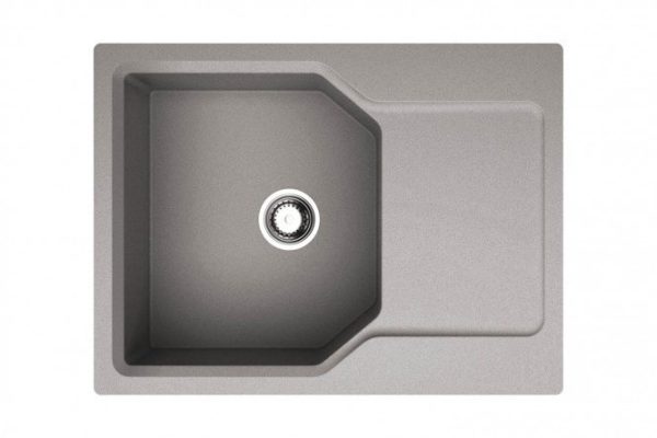 Inset sink with drainer OMOIKIRI Yonaka 65-GR 4993346, gray 65x51x19 cm