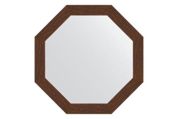 Wall mirror in a baguette frame EVOFORM Octagon BY 3741, antique copper mosaic 73x73 cm