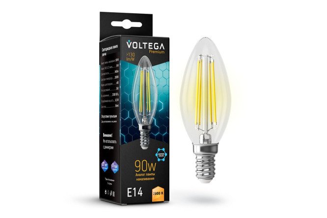 LED lamp VOLTEGA Crystal Candle Graphene 9W, E14, Warm light
