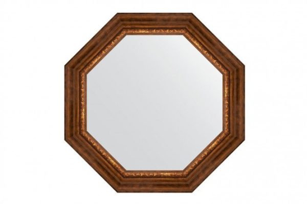 Wall mirror in a baguette frame EVOFORM Octagon BY 7345, Roman bronze 71x71 cm