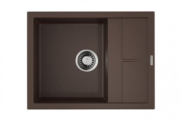 Inset sink with drainer OMOIKIRI Sumi 65-DC 4993674, dark chocolate 65x50x20 cm