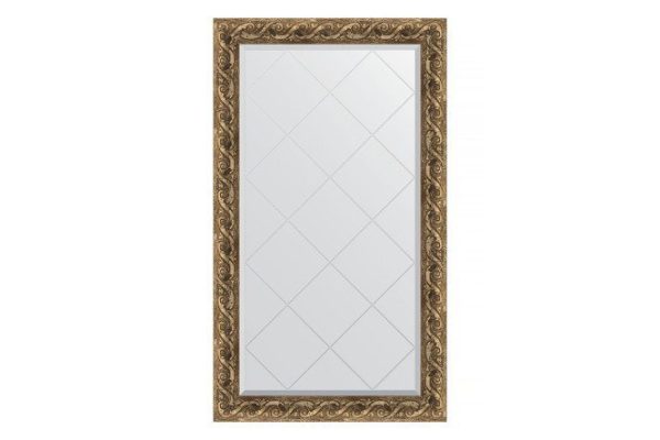 Wall mirror with engraving in a baguette frame EVOFORM Fresco 76x130 cm