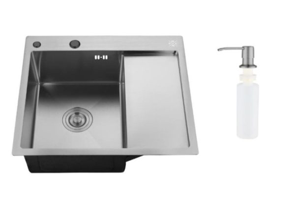 Inset sink with dispenser and wing PMC MRK 5851BL-L 58x51x18 cm