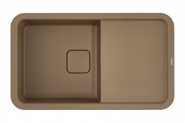 Inset sink with drainer OMOIKIRI Tasogare 86-CA 4993458, caramel 86x51x19 cm