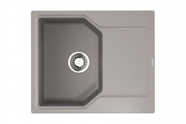 Inset sink with drainer OMOIKIRI Yonaka 61-GR 4993636, gray 61.5x51x19 cm