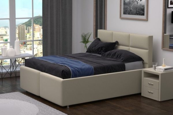 Bed with lifting mechanism Bruno color light beige 140x200 cm