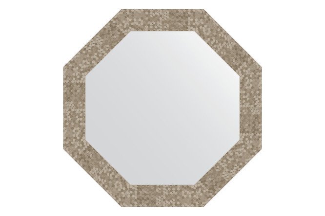 Wall mirror in a baguette frame EVOFORM Octagon BY 3749, titanium honeycomb 63x63 cm