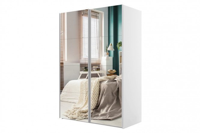 Sliding wardrobe 2-door Comet 180x240 cm white snow, mirror facades