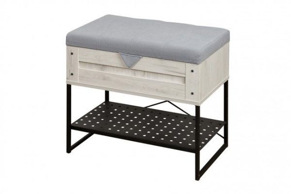 Bench Sydney color gray, craft oak white, black
