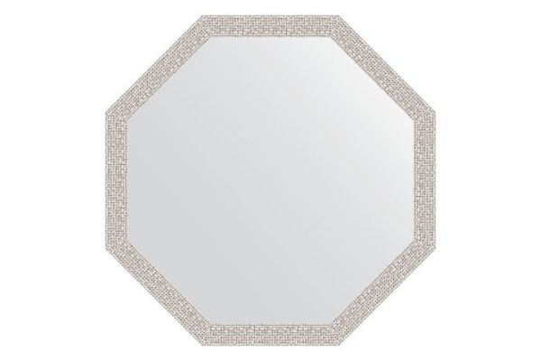 Wall mirror in a baguette frame EVOFORM Octagon BY 3681, chrome mosaic 68.2x68.2 cm