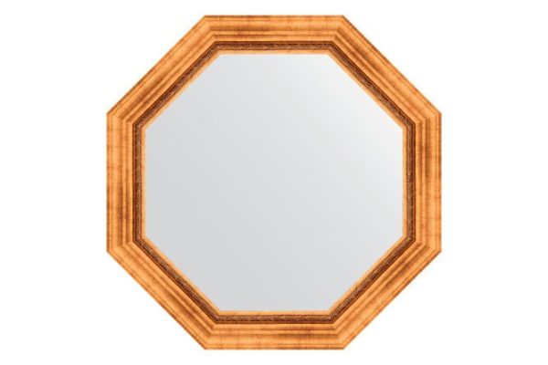 Wall mirror in a baguette frame EVOFORM Octagon BY 3786, Roman gold 76.6x76.6 cm