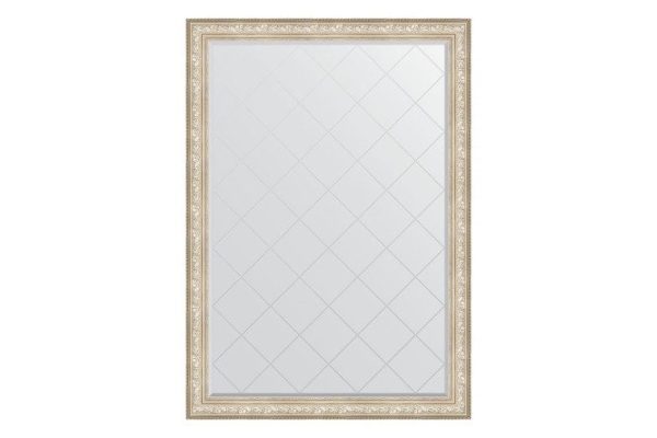 Wall mirror with engraving in a baguette frame EVOFORM BY 4512 vignette silver 135x190 cm