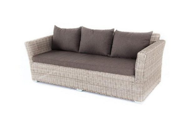 Three-seater sofa 4SiS Cappuccino 220x81.5x86.5 cm, beige color