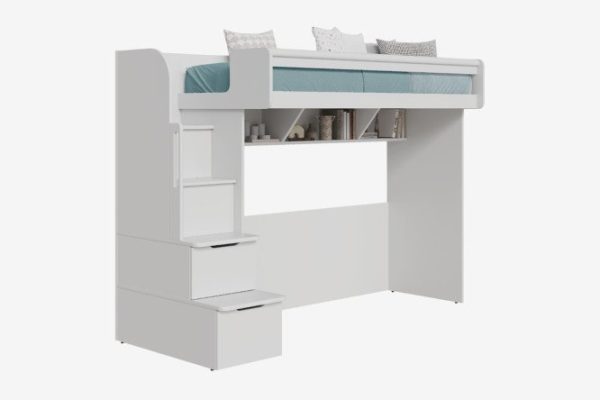 Loft bed Fjord 80x200 cm white