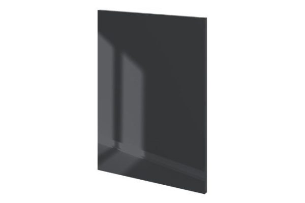 Cabinet front with drawer Amika black graphite gloss 39.6x53.6 cm, color black graphite gloss