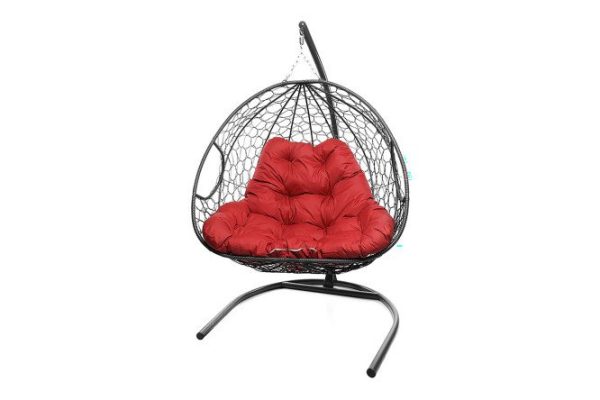 Hanging chair for two 119x186x120 cm, base and frame color white, finishing white