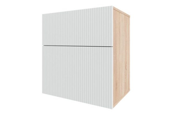 Nightstand Oscar Amelie 60x64 with 2 drawers, sonoma oak / talc wave