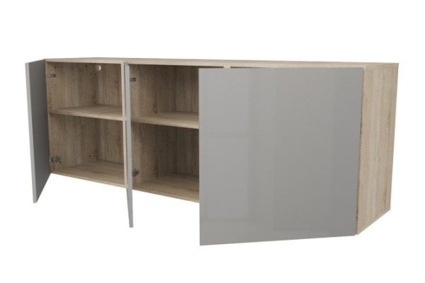Cabinet with doors Oscar 180x64 cm, Sonoma oak/dusty gray gloss