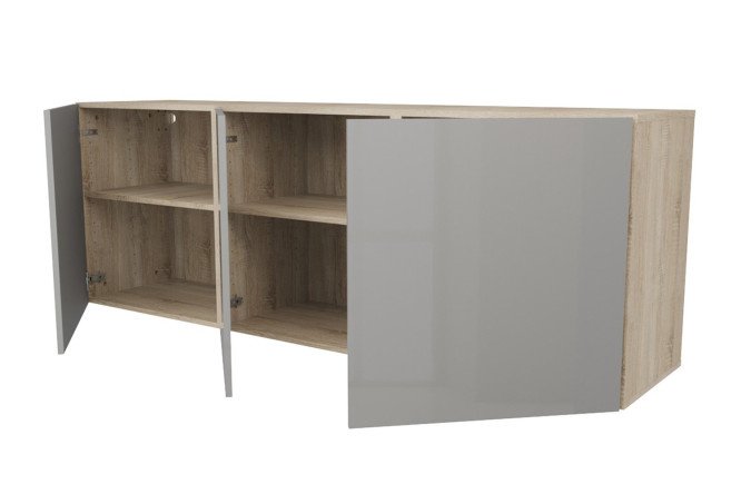 Cabinet with doors Oscar 180x64 cm, Sonoma oak/dusty gray gloss
