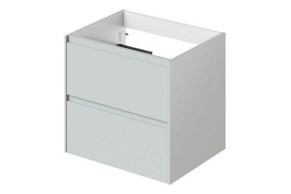 Wall-mounted sink cabinet Slim 60 cm, frame color grey-green, façade color grey-green