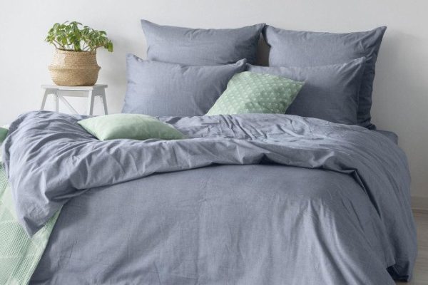 Bed linen set Melange Indigo Cotton 180x215 cm, 2 bedrooms