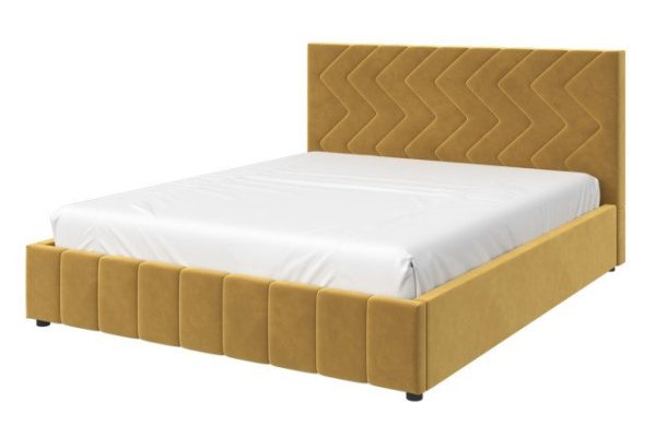 Nelson bed mustard color 160x200 cm