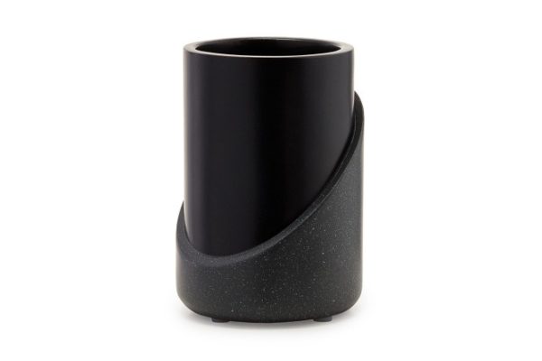 Glass for toothbrushes Granit dark 8.1x11.4x8.1 cm, Polyresin