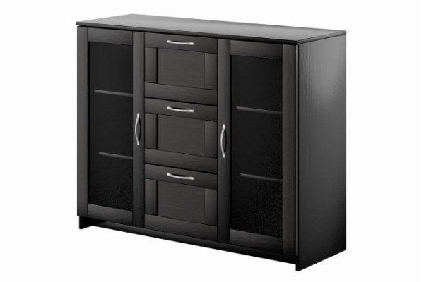 Sirius cabinet 2 doors with glass and 3 drawers