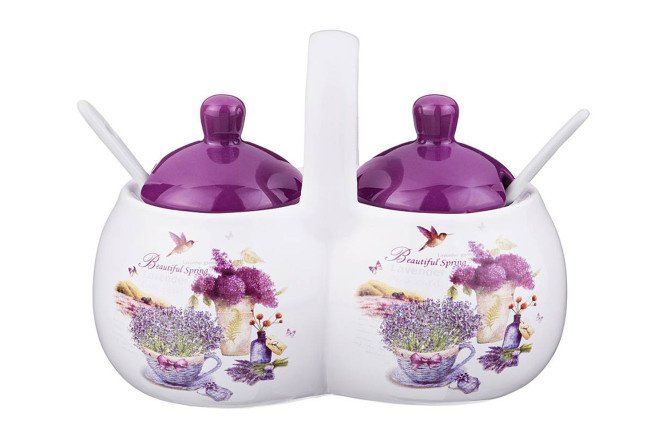 Jar 2 sections Lavender Spring 17x10x13 cm, 320 ml