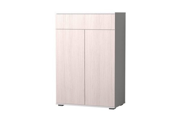 Cabinet Oscar Grevy 75x112.4x41.6 cm, white front, Cadena light