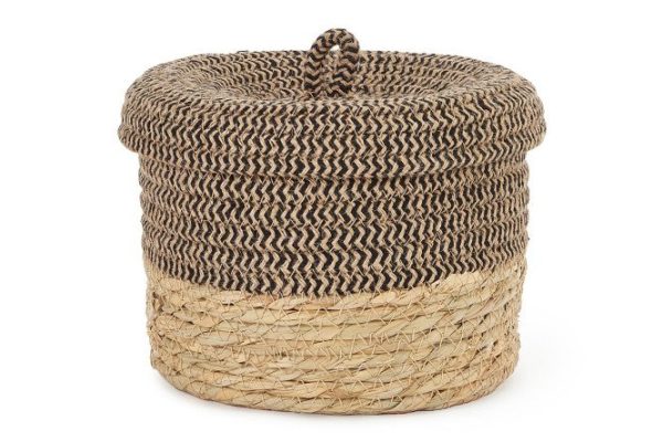 Basket with lid 601093 S 18x14x18 cm