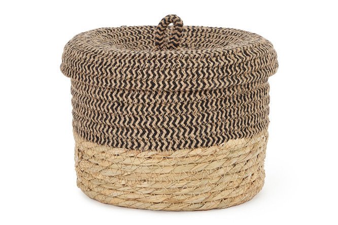 Basket with lid 601093 S 18x14x18 cm