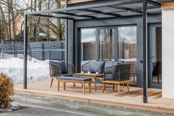 Garden furniture set Emma, ​​frame color light acacia, table tops light acacia