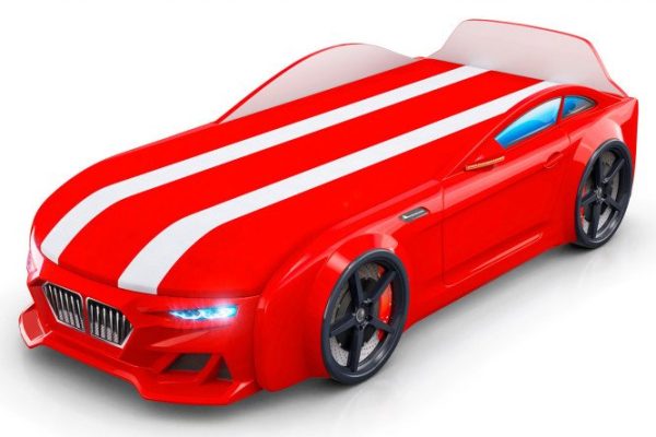 Dynamic car bed with lifting mechanism 80x200 cm color red