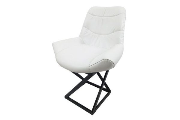 Semi-bar stool Loft Grand 63x89x50 cm, upholstery color white, legs black