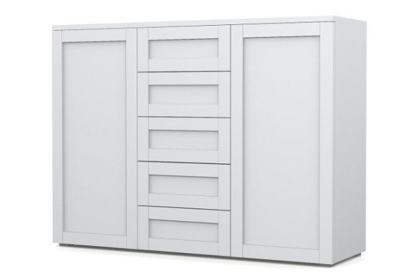 Chest of drawers Oscar Skagen 150.2x109.2x44 cm, white smooth, white