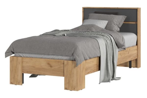 Helen bed color craft oak gold, graphite gray 160x200 cm