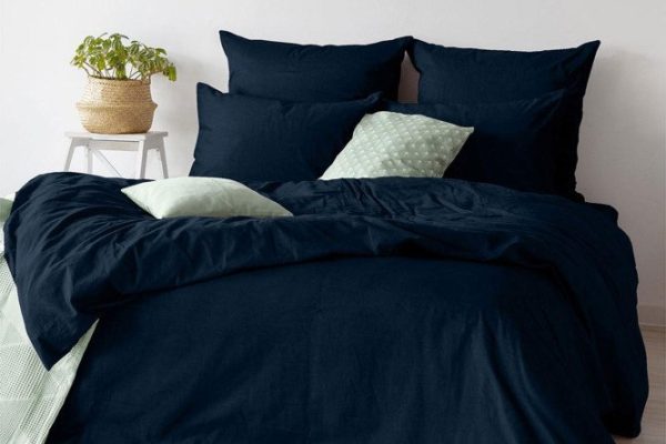 Bed linen set Sateen Twilight blue Cotton 200x220 cm, Euro