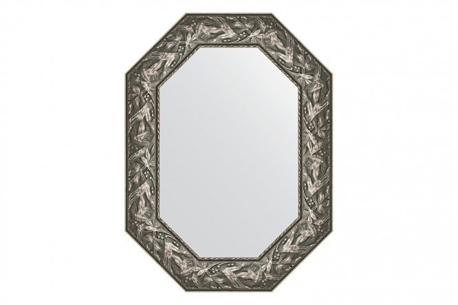 Wall mirror in a baguette frame EVOFORM Polygon BY 7225, Byzantium silver 58x78 cm