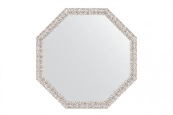 Wall mirror in a baguette frame EVOFORM Octagon BY 3958, chrome mosaic 63x63 cm