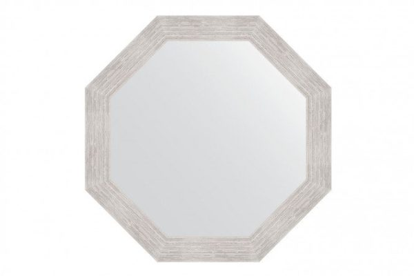 Wall mirror in a baguette frame EVOFORM Octagon BY 3998, silver rain 67x67 cm